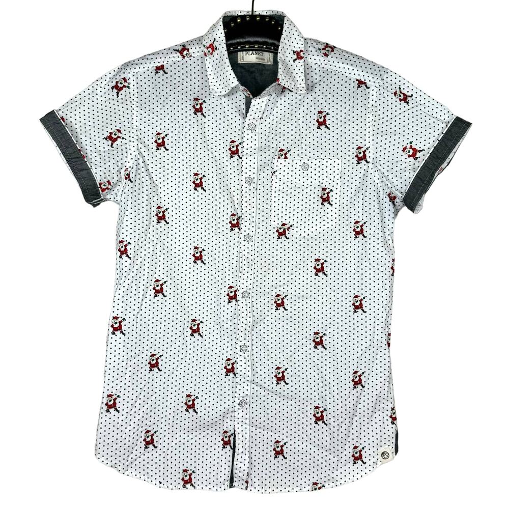 Free Planet Christmas Santa Dabbing Polka Dot Shirt Medium